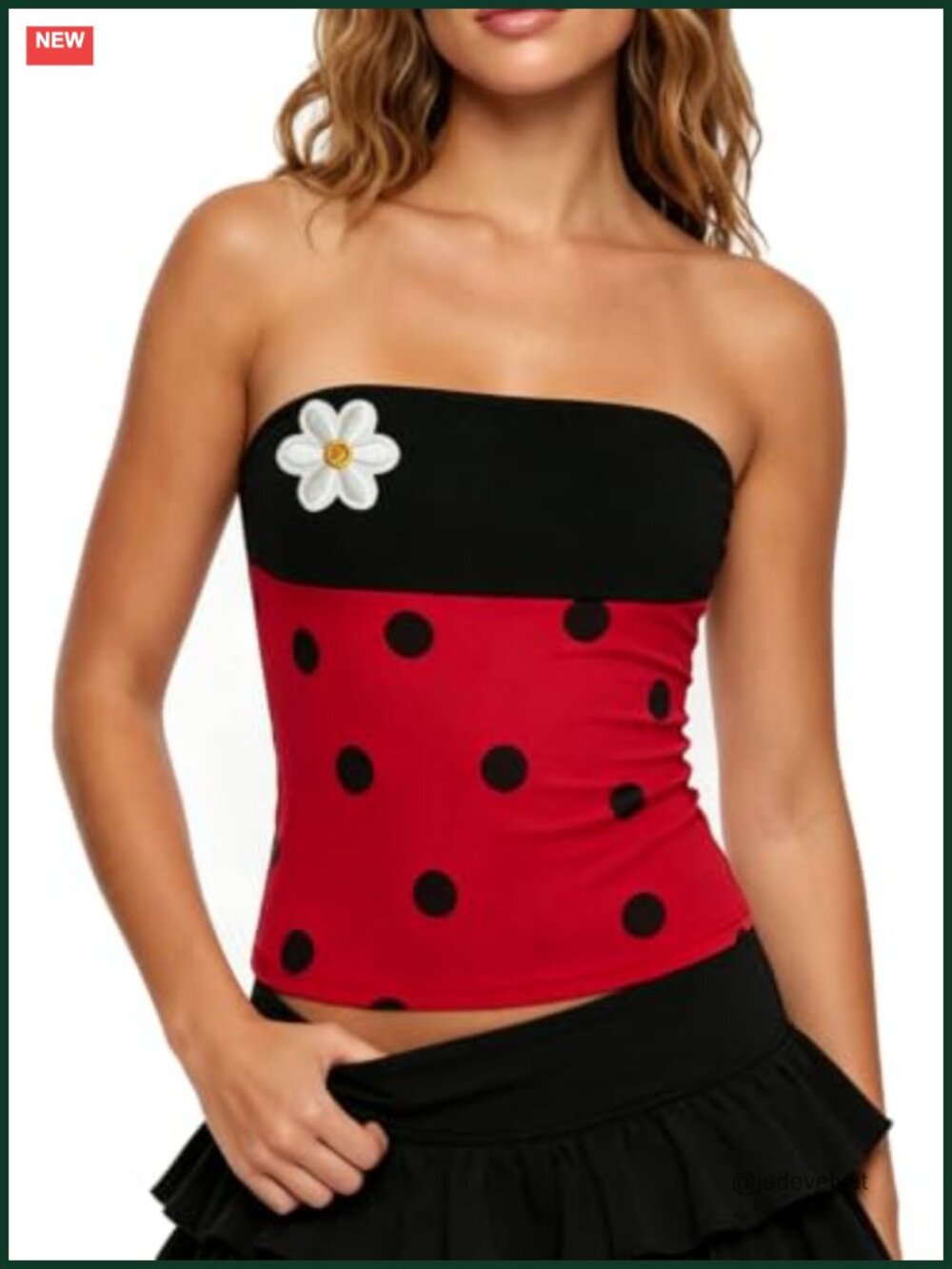 Women Polka Dot Ladybug Bee Tank Top Halloween Costume Cosplay Cami